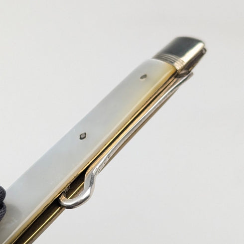 1904 年英國古董白色珍珠手柄純銀紐扣鉤約翰霍姆斯